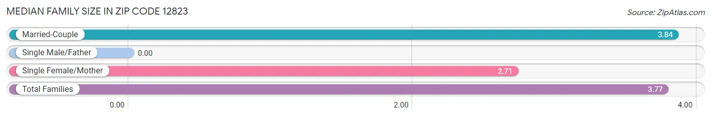 Median Family Size in Zip Code 12823