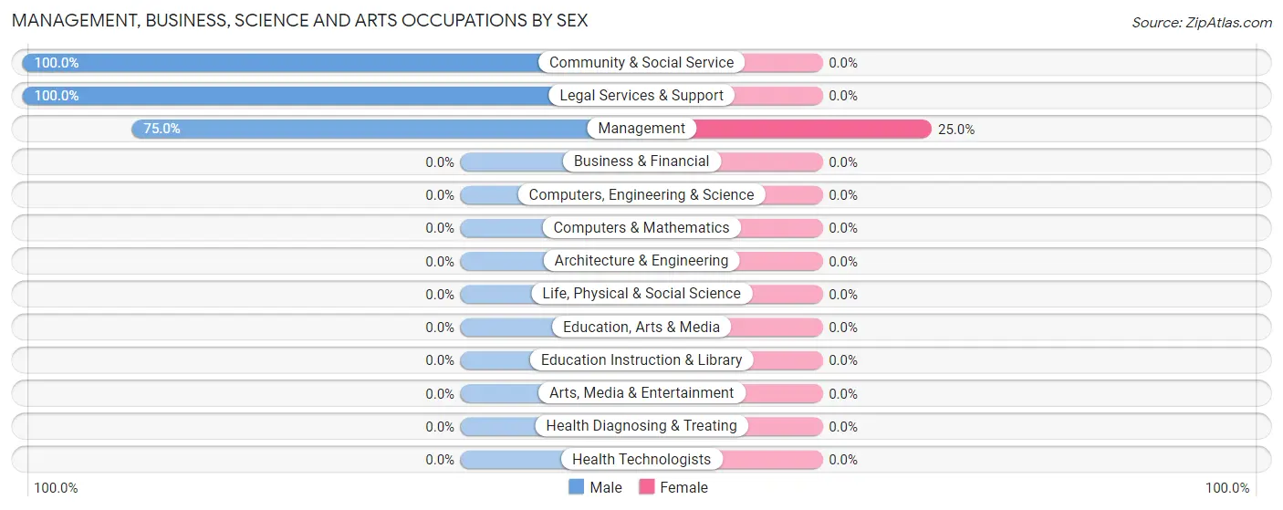 Management, Business, Science and Arts Occupations by Sex in Zip Code 12841