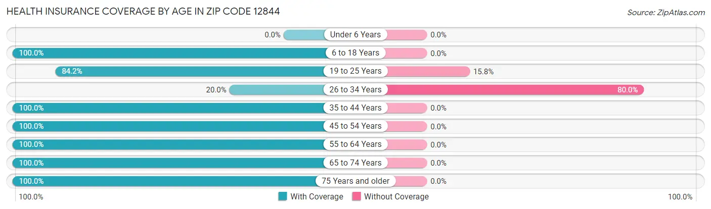 Health Insurance Coverage by Age in Zip Code 12844