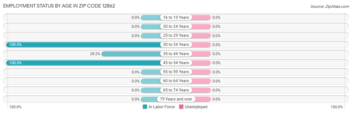Employment Status by Age in Zip Code 12862
