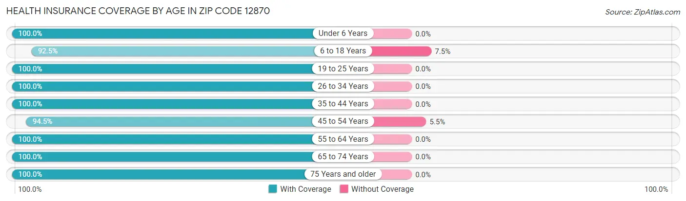 Health Insurance Coverage by Age in Zip Code 12870
