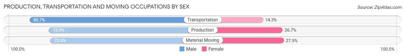 Production, Transportation and Moving Occupations by Sex in Zip Code 12901