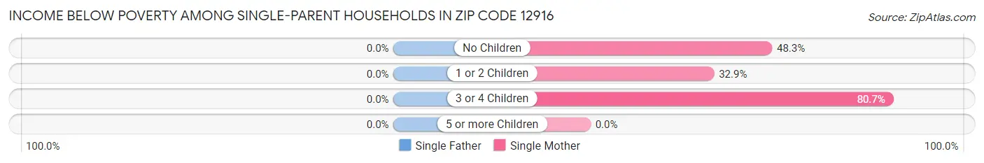 Income Below Poverty Among Single-Parent Households in Zip Code 12916