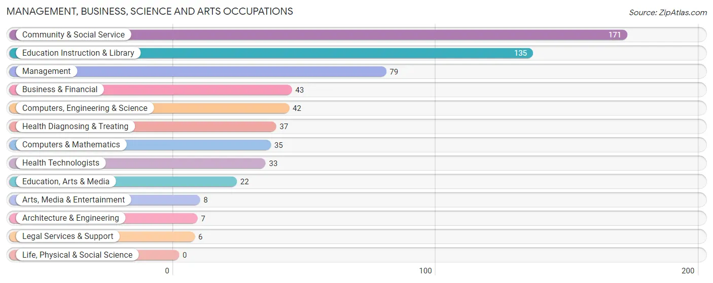 Management, Business, Science and Arts Occupations in Zip Code 12919