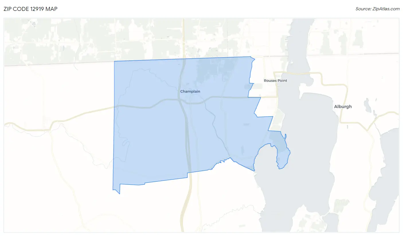 Zip Code 12919 Map