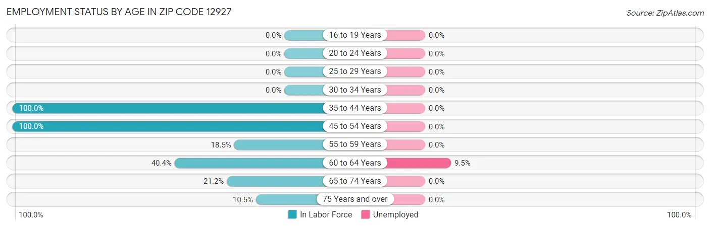 Employment Status by Age in Zip Code 12927