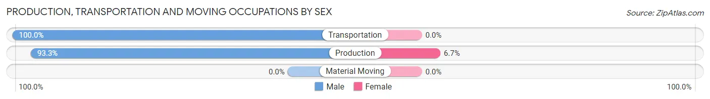 Production, Transportation and Moving Occupations by Sex in Zip Code 12928