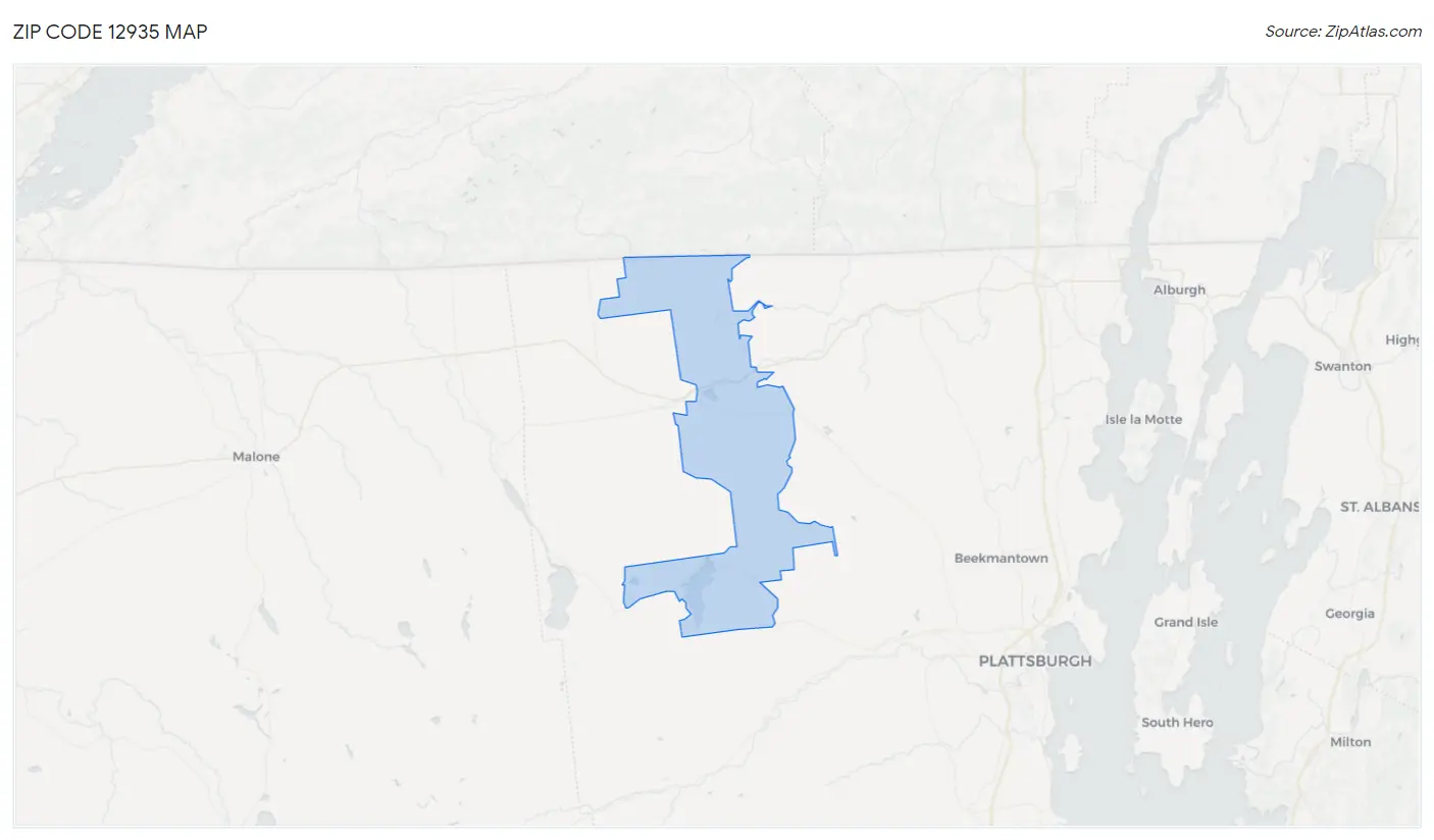 Zip Code 12935 Map