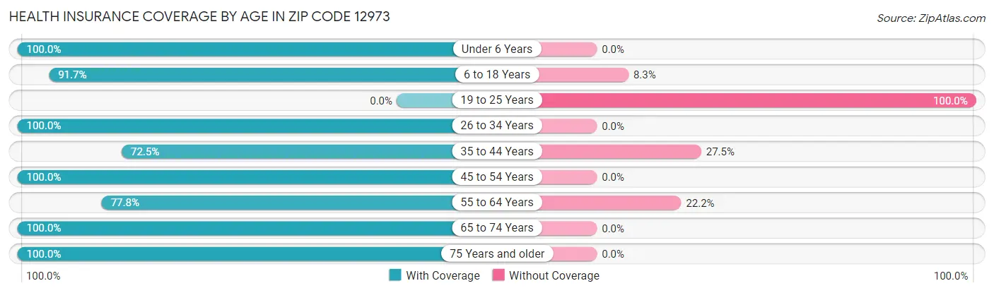 Health Insurance Coverage by Age in Zip Code 12973