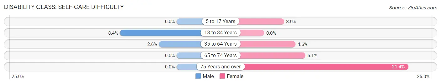 Disability in Zip Code 13030: <span>Self-Care Difficulty</span>