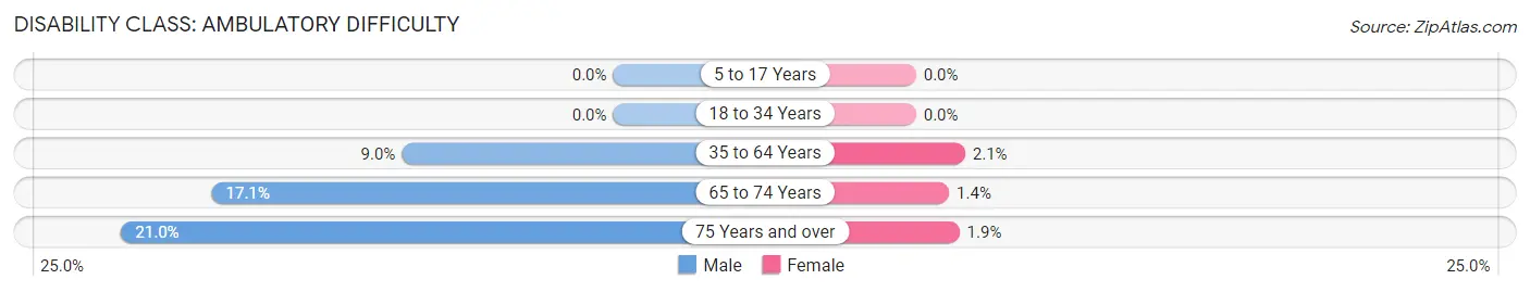 Disability in Zip Code 13042: <span>Ambulatory Difficulty</span>