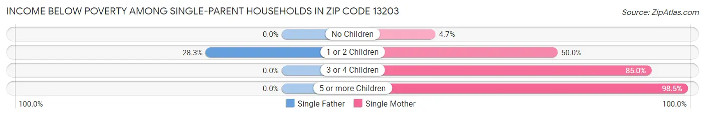 Income Below Poverty Among Single-Parent Households in Zip Code 13203