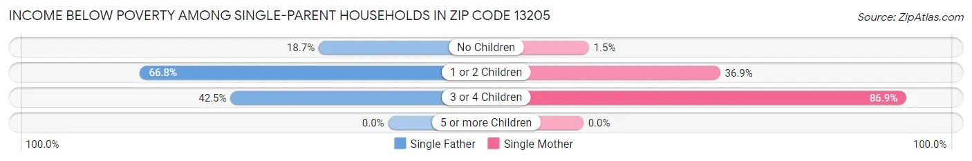Income Below Poverty Among Single-Parent Households in Zip Code 13205
