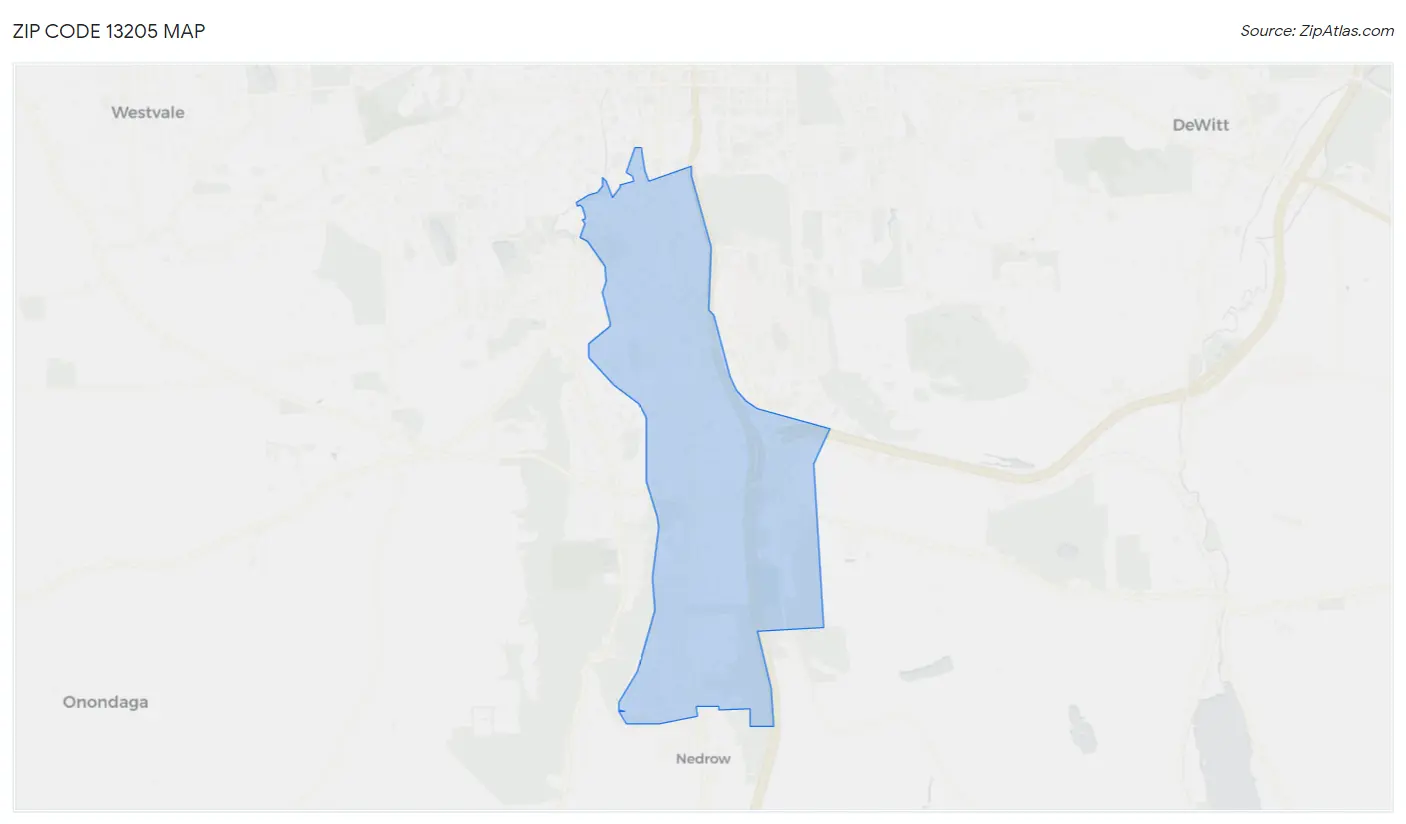 Zip Code 13205 Map