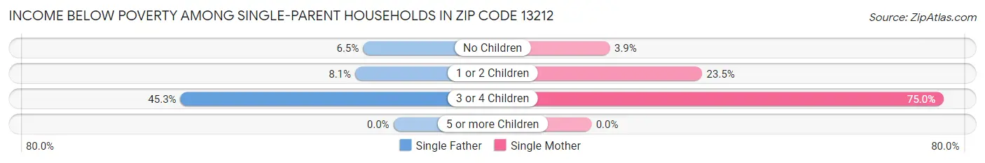 Income Below Poverty Among Single-Parent Households in Zip Code 13212