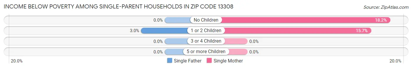 Income Below Poverty Among Single-Parent Households in Zip Code 13308