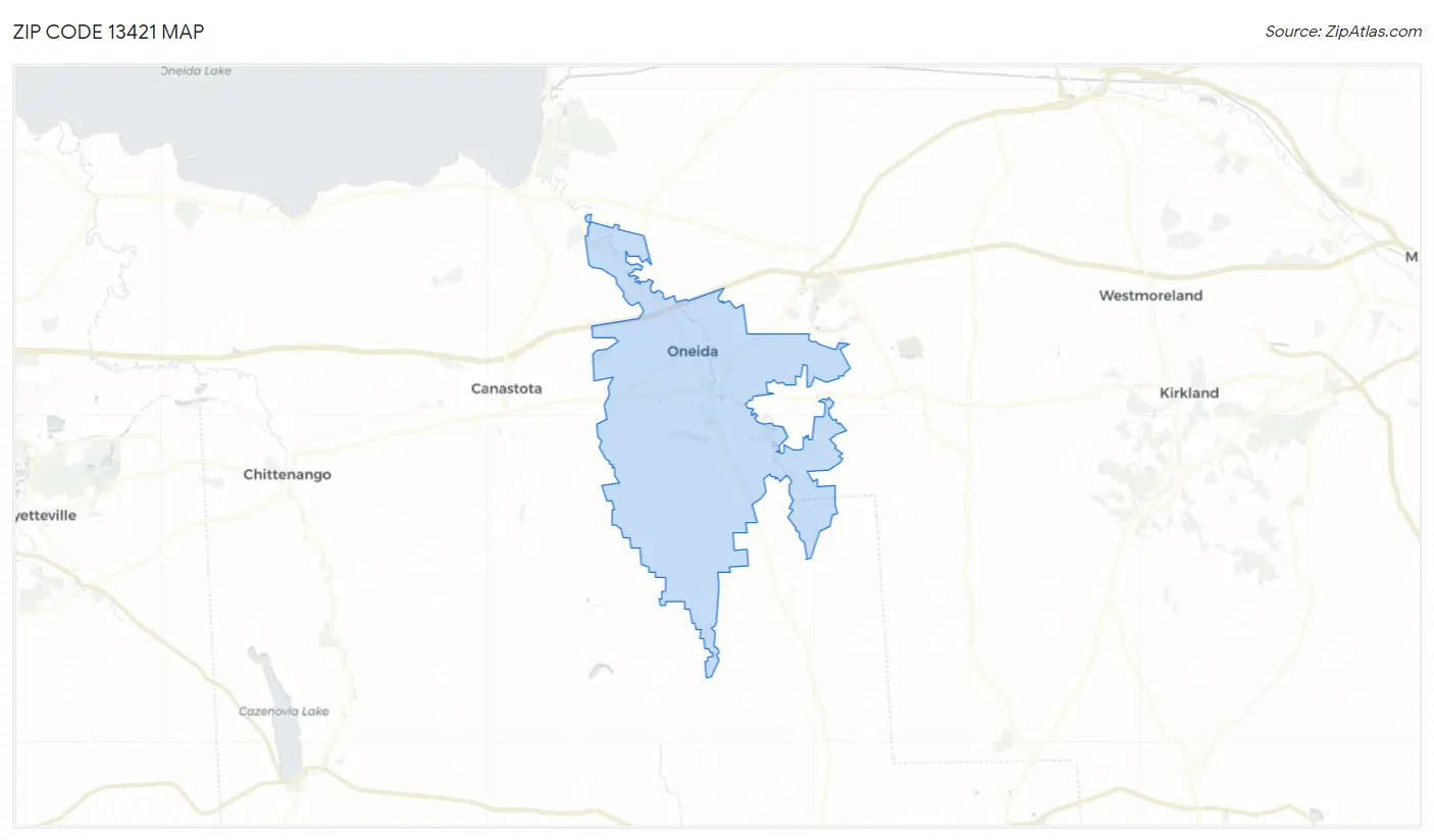 Zip Code 13421 Map