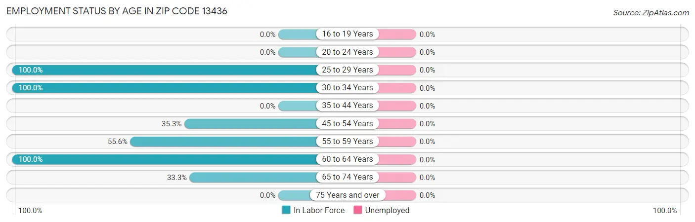 Employment Status by Age in Zip Code 13436