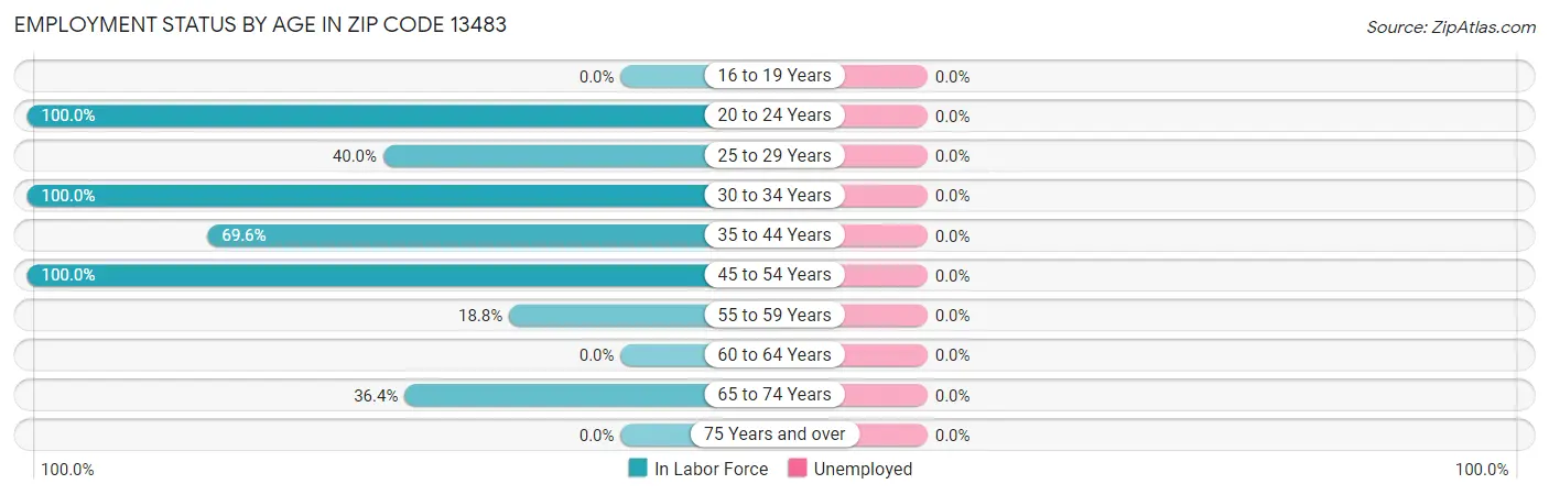 Employment Status by Age in Zip Code 13483