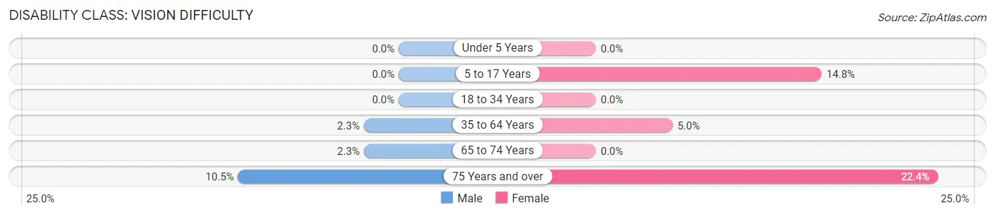 Disability in Zip Code 13607: <span>Vision Difficulty</span>