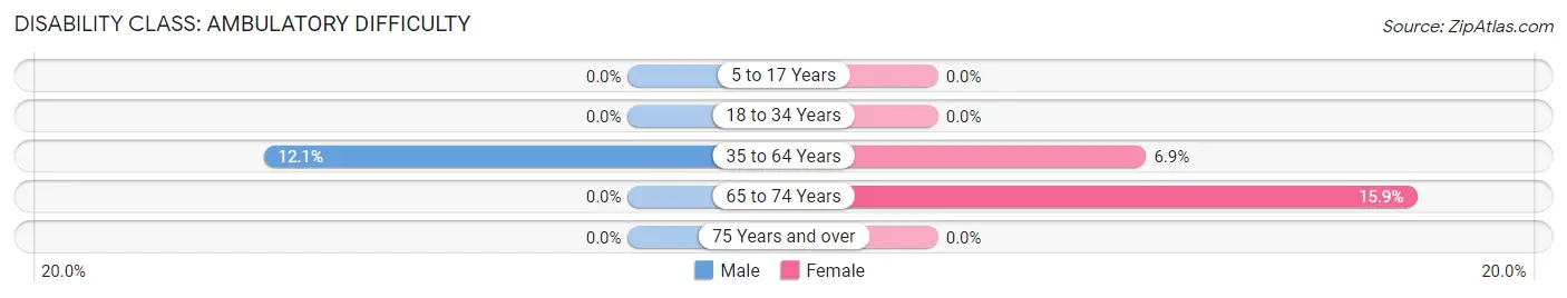 Disability in Zip Code 13616: <span>Ambulatory Difficulty</span>