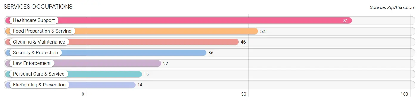 Services Occupations in Zip Code 13626