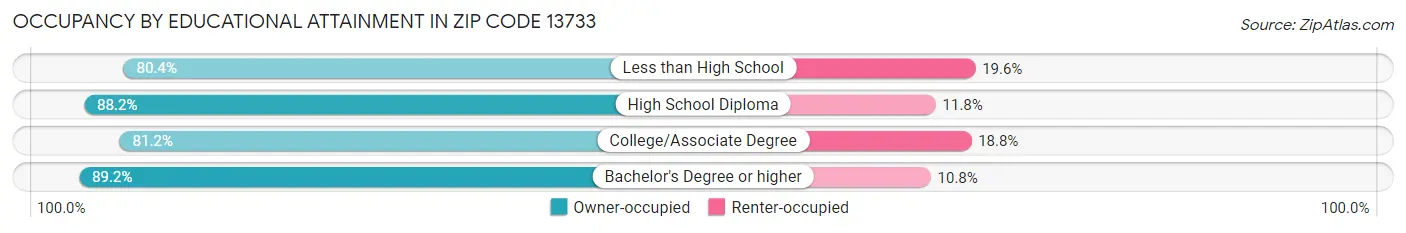 Occupancy by Educational Attainment in Zip Code 13733