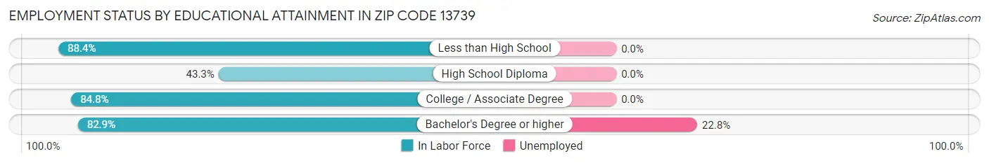 Employment Status by Educational Attainment in Zip Code 13739