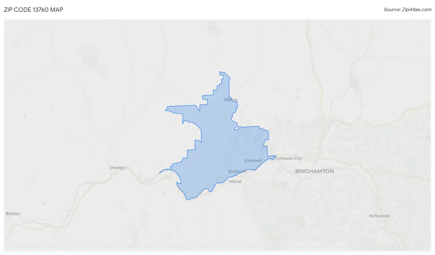 Zip Code 13760 Map