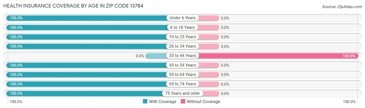 Health Insurance Coverage by Age in Zip Code 13784