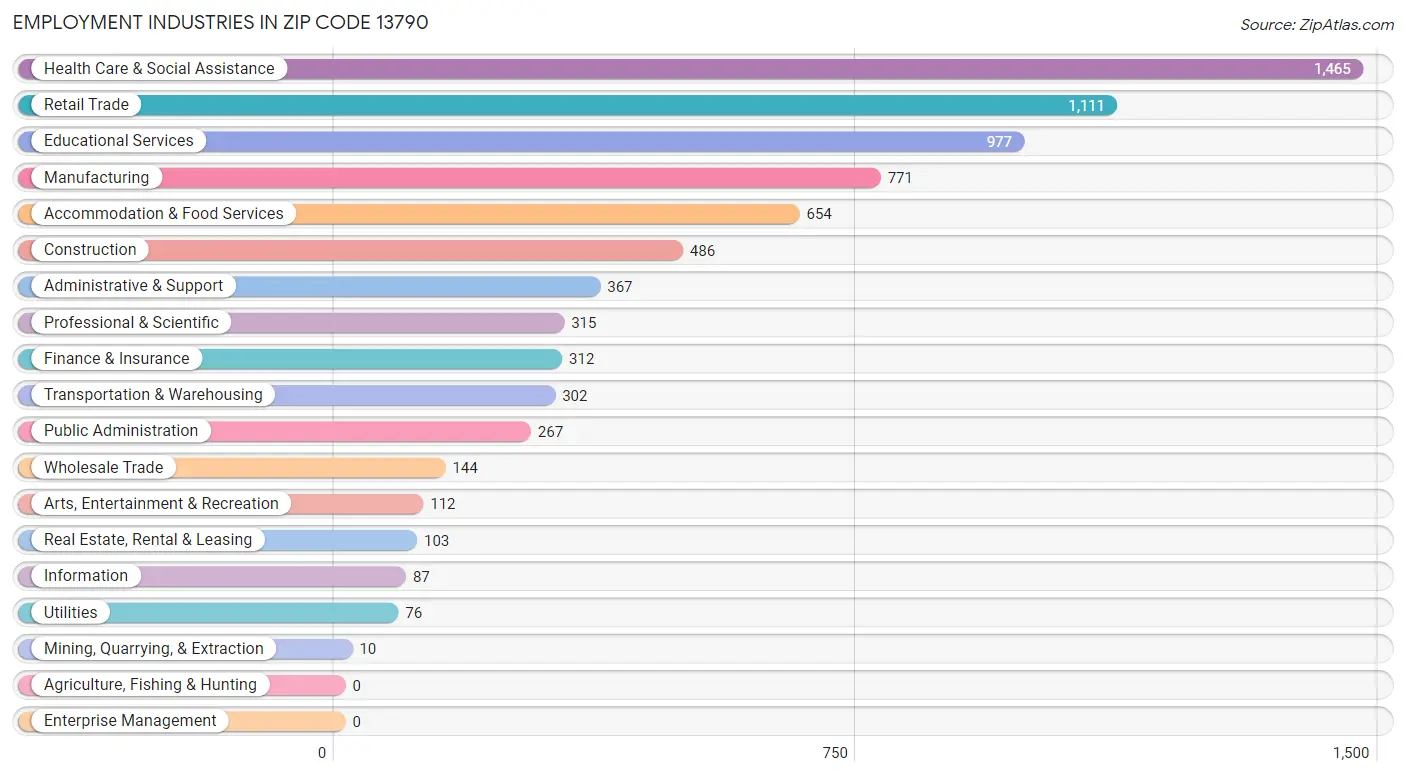 Employment Industries in Zip Code 13790