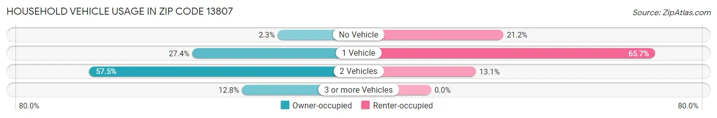 Household Vehicle Usage in Zip Code 13807