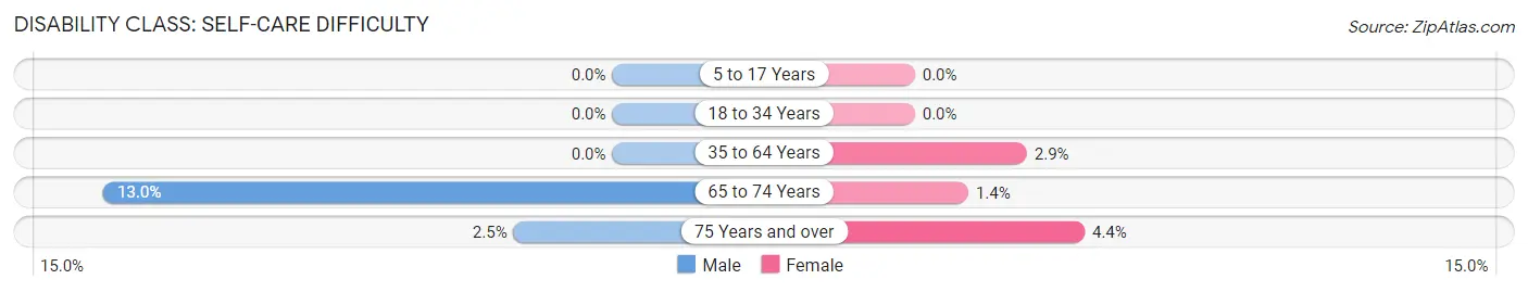 Disability in Zip Code 13812: <span>Self-Care Difficulty</span>