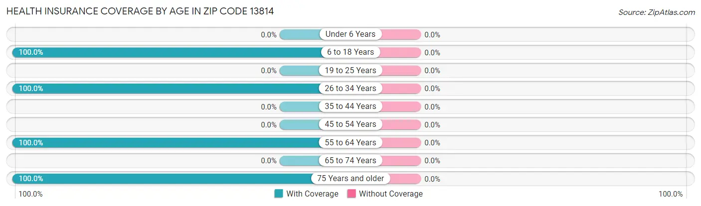 Health Insurance Coverage by Age in Zip Code 13814