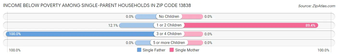 Income Below Poverty Among Single-Parent Households in Zip Code 13838