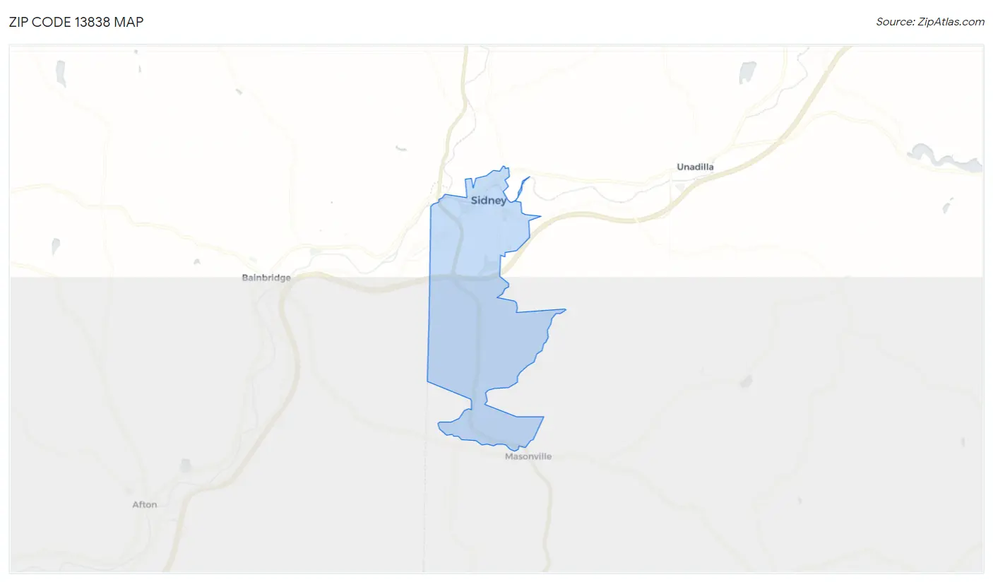 Zip Code 13838 Map