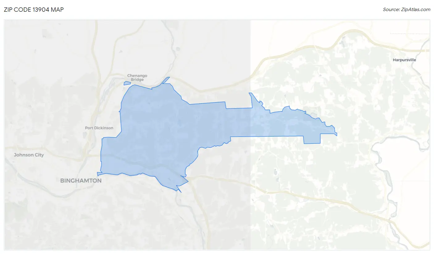 Zip Code 13904 Map