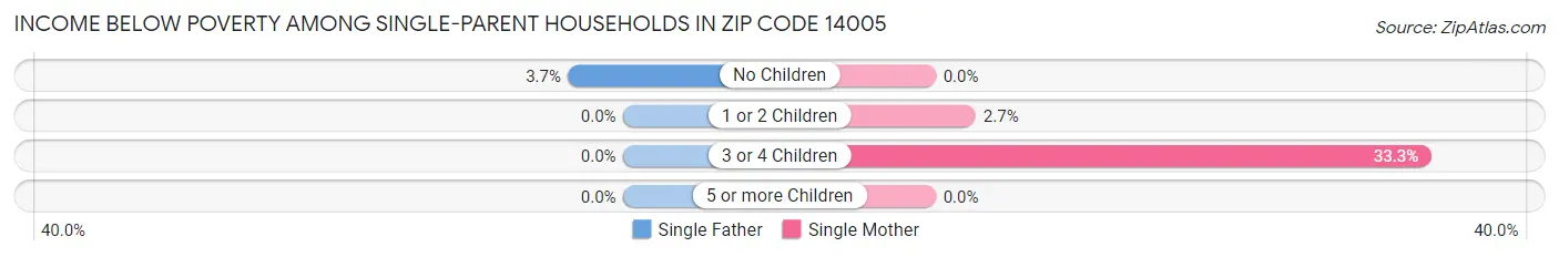 Income Below Poverty Among Single-Parent Households in Zip Code 14005