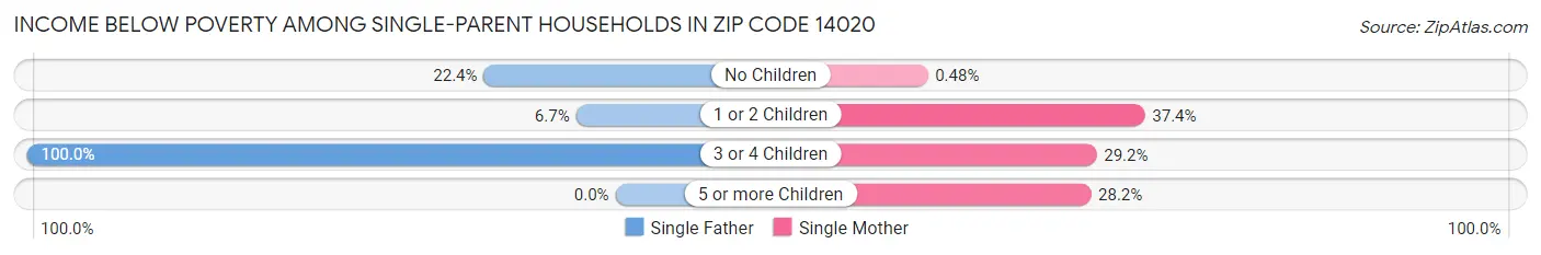 Income Below Poverty Among Single-Parent Households in Zip Code 14020