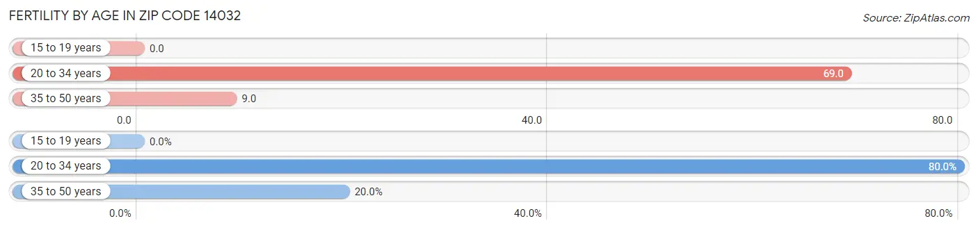 Female Fertility by Age in Zip Code 14032