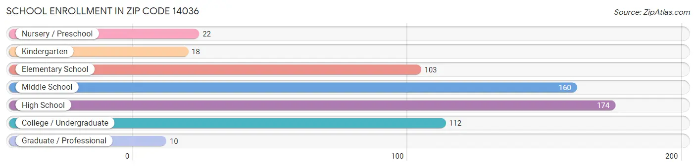 School Enrollment in Zip Code 14036