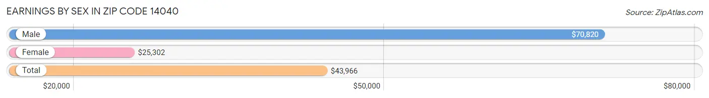 Earnings by Sex in Zip Code 14040