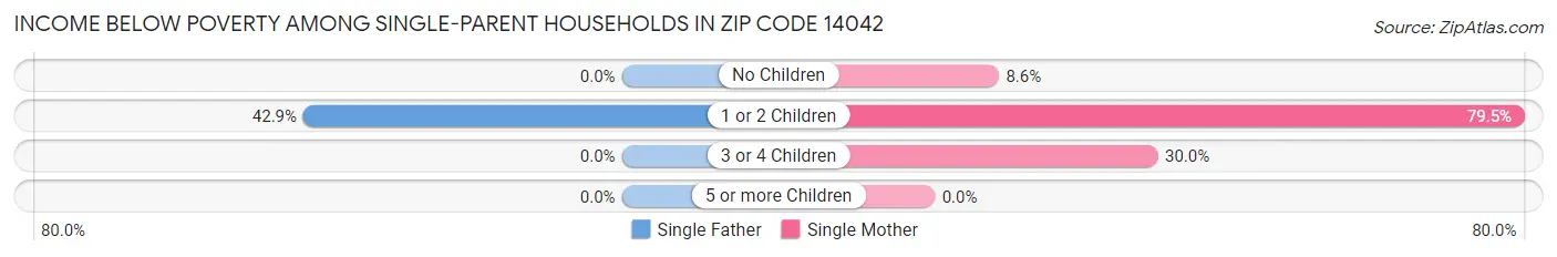 Income Below Poverty Among Single-Parent Households in Zip Code 14042