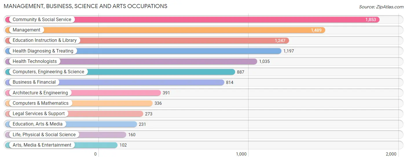 Management, Business, Science and Arts Occupations in Zip Code 14051