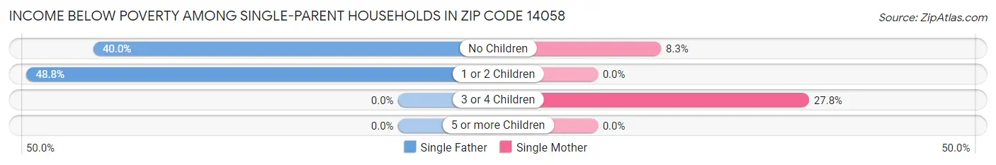 Income Below Poverty Among Single-Parent Households in Zip Code 14058