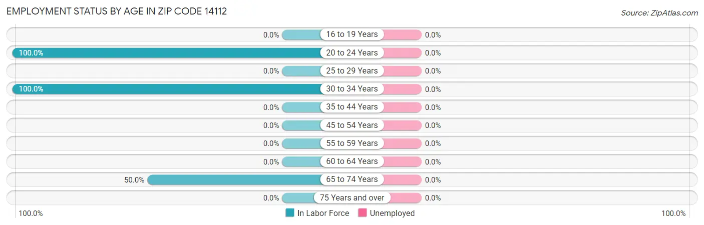 Employment Status by Age in Zip Code 14112