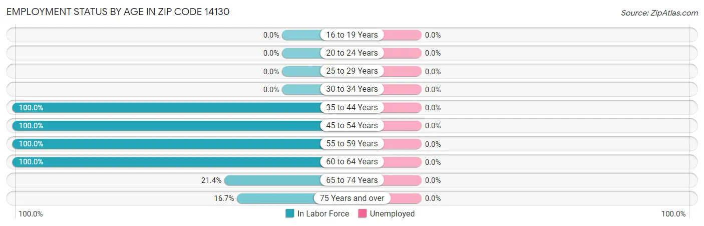 Employment Status by Age in Zip Code 14130