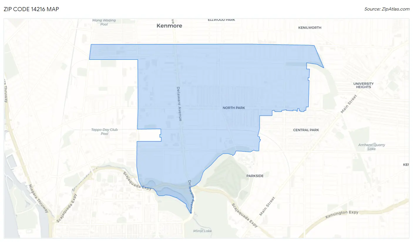 Zip Code 14216 Map