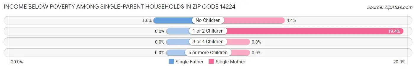 Income Below Poverty Among Single-Parent Households in Zip Code 14224