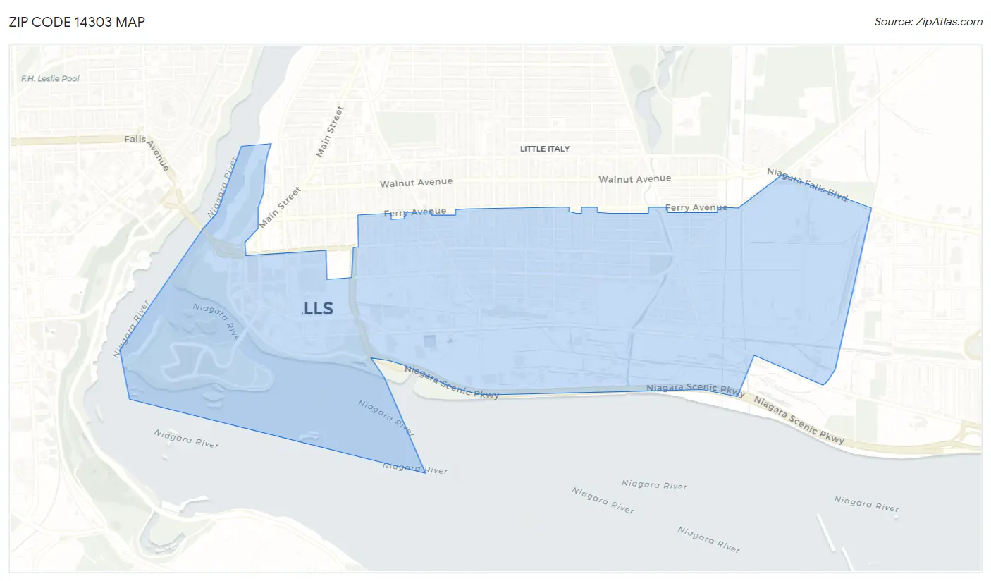 Zip Code 14303 Map